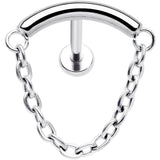 18G 5/16 Titanium Threadless Chain Dangle Hidden Helix Earring