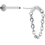 18G 5/16 Titanium Threadless Chain Dangle Hidden Helix Earring