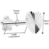 18G Titanium Flat Back Earring Threadless Reversible Heart