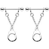 14G 3/4 Handcuff Chain Dangle Nipple Ring Set