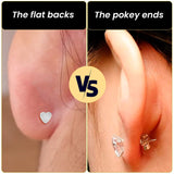 18G 5/16 CZ Implant Grade Titanium Reversible Threadless Flatback