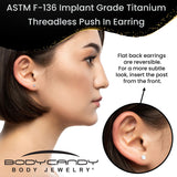 18G 5/16 CZ Implant Grade Titanium Reversible Threadless Flatback