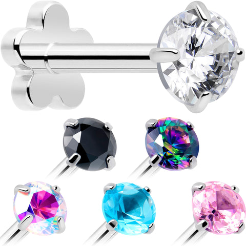 18G 5/16 CZ Implant Grade Titanium Reversible Threadless Flatback