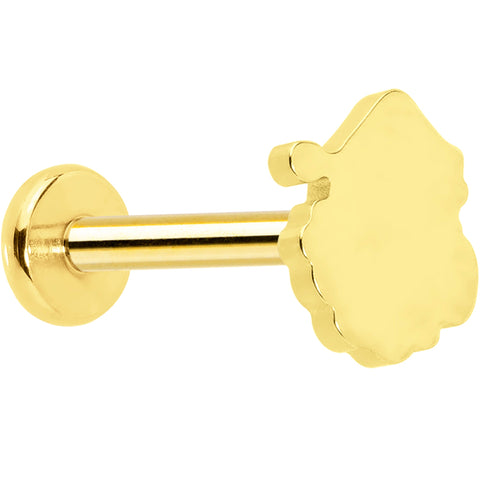 Christmas Flat Back Earring - Titanium Holiday Santa Claus