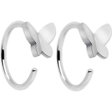 20G Implant Grade Titanium Butterfly Open Hoop Earrings