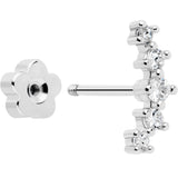 20G CZ Gem Ball Arch Butterfly Reversible Flower Flat Back Earring Set of 6