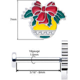 Christmas Flat Back Earring - Holiday Ornament