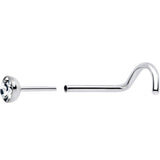 20G 3mm CZ Bezel Set Push-In Threadless Nose Screw Nose Ring