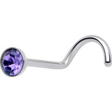 20G 3mm CZ Bezel Set Push-In Threadless Nose Screw Nose Ring