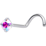 20G 3mm CZ Prong Set Push-In Threadless Nose Screw Nose Ring