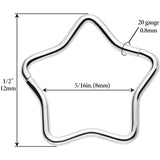 20G Seamless Hollow Star Nose Hoop Surgical Steel