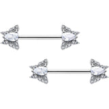 14G 9/16 Style Butterfly Threadless Nipple Ring Set