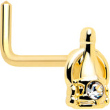 20G 7mm Clear Gem Champagne Dreams L Shape Nose Ring