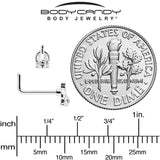 20G 7mm Clear Gem Champagne Dreams L Shape Nose Ring