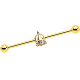 14G Clear Gem Champagne Dreams Industrial Barbell 38mm