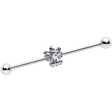 14G Clear CZ Gem Fabulous Angel Industrial Barbell 38mm