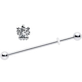 14G Clear CZ Gem Fabulous Angel Industrial Barbell 38mm