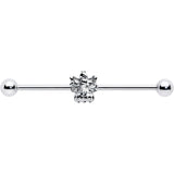 14G Clear CZ Gem Fabulous Angel Industrial Barbell 38mm