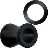 Black Hand Polished Double Flare Tunnel Plug Set 6mm to 25mm