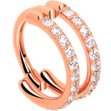 18G Double Row Micro Gem Implant Grade Titanium Hinged Double Hoop Nose Ring
