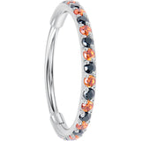 20G Micro Gem Titanium Hinged Nose Hoop - Black Orange Nose Ring