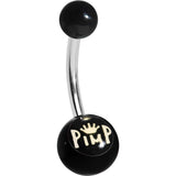 Black Acrylic Pimp King Belly Ring