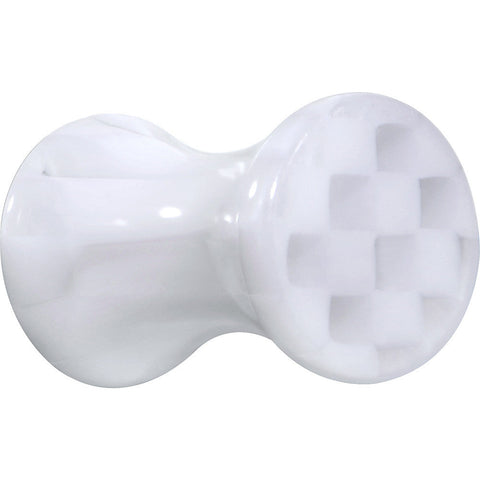 6G Clear and White Checkerboard Acrylic Saddle Plug