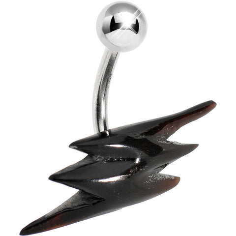 Black Lightning Bolt Belly Ring
