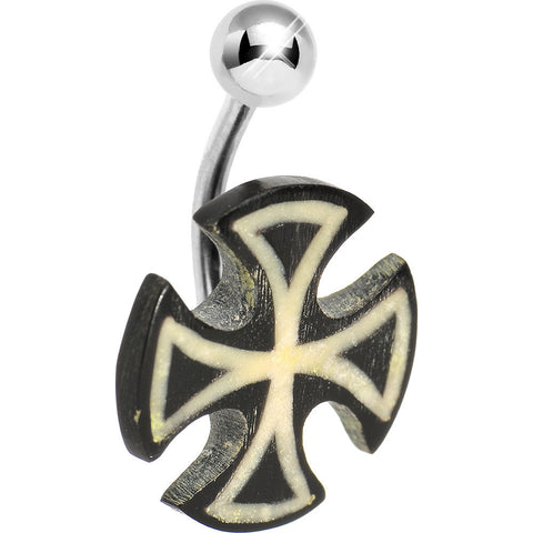 Black Iron Cross Belly Ring