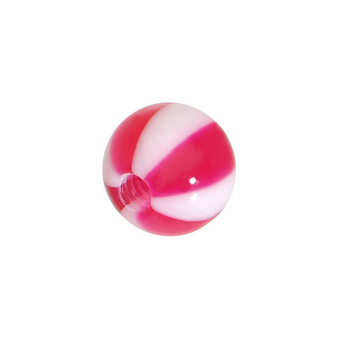 5mm Pink and White Striped Acrylic Replacement Ball
