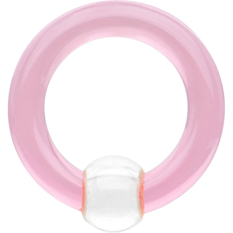 6G 15mm Pink Acrylic BCR Captive Ring 8mm Ball