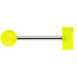 14G 5/8 Neon Green Acrylic Giving the Middle Finger Tongue Ring