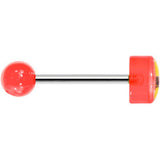14G 5/8 Red Acrylic Smiley Sunglasses Tongue Ring