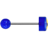 14G 5/8 Blue Acrylic Smiley Sunglasses Tongue Ring