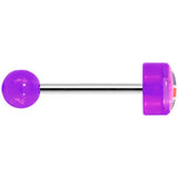 14G 5/8 Purple Acrylic UK British Flag Tongue Ring