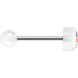 14G 5/8 Clear Acrylic UK British Flag Tongue Ring
