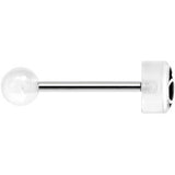 14G 5/8 Clear Intertwined Male Female Symbol Tongue Ring