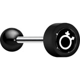 14G 5/8 Black Intertwined Male Female Symbol Tongue Ring