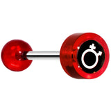 14G 5/8 Red Intertwined Male Female Symbol Tongue Ring