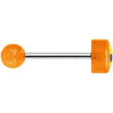 14G 5/8 Orange Acrylic Smiley Sunglasses Tongue Ring