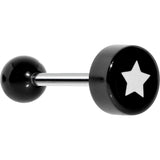 14G 5/8 Black and White Star Tongue Ring