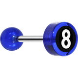 14G 5/8 Blue Acrylic Behind the 8 Ball Tongue Ring