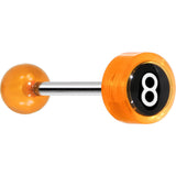 14G 5/8 Orange Acrylic Behind the 8 Ball Tongue Ring