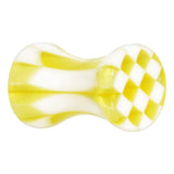 6G Acrylic Yellow and White Checker Saddle Plug