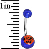Blue Acrylic Lick Me Belly Ring