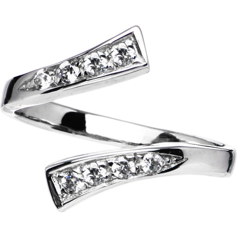 10k White Gold Cubic Zirconia Classic Toe Ring