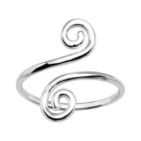10k White Gold Scrolled Toe Ring