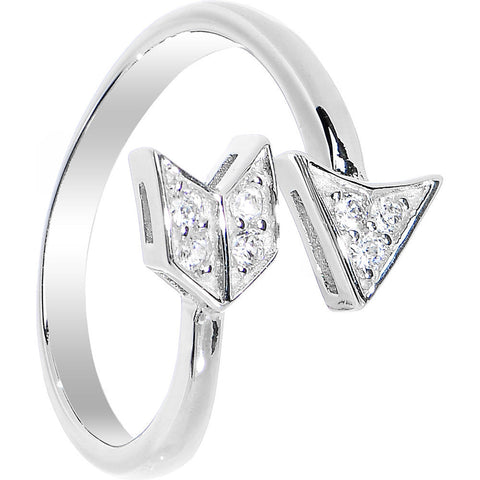 925 Sterling Silver CZ Arrow Toe Ring