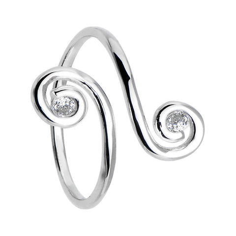 925 Sterling Silver Swirl Toe Ring