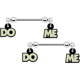 14G 5/8 Glow in the Dark Do Me Nipple Ring Set